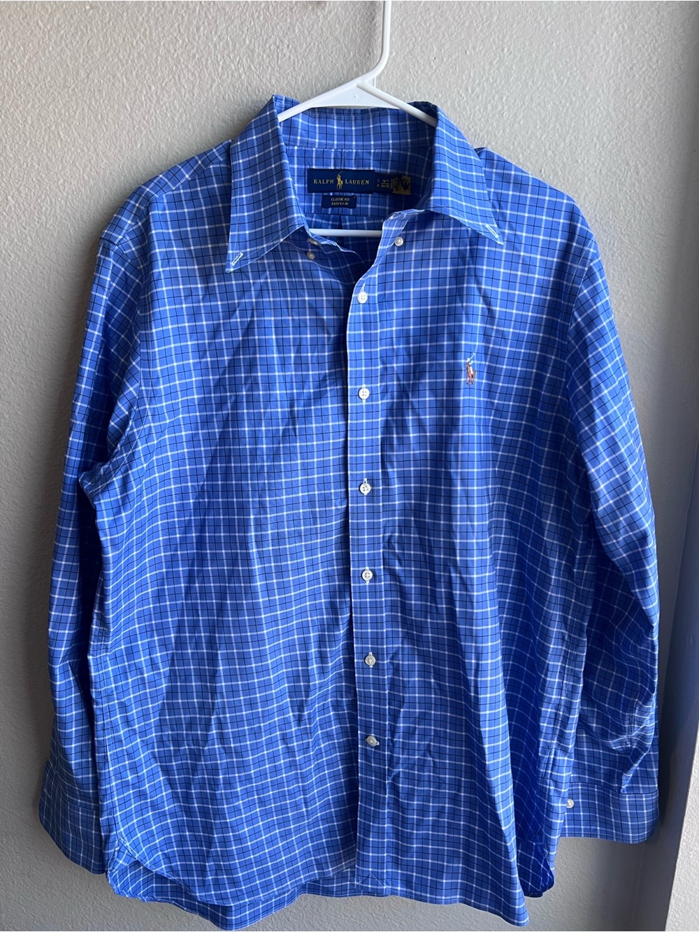 Ralph Lauren Blue Plaid Dress Shirt - Men's